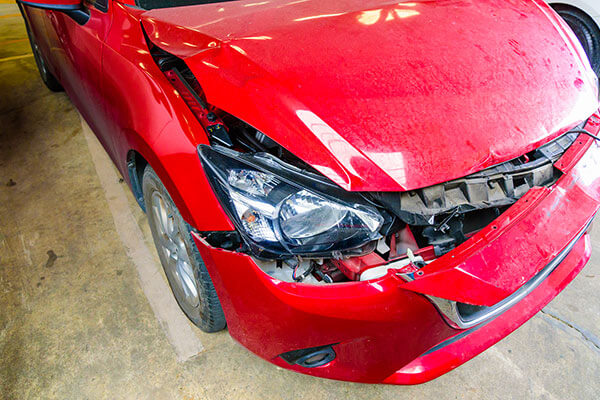 Damage after car crash