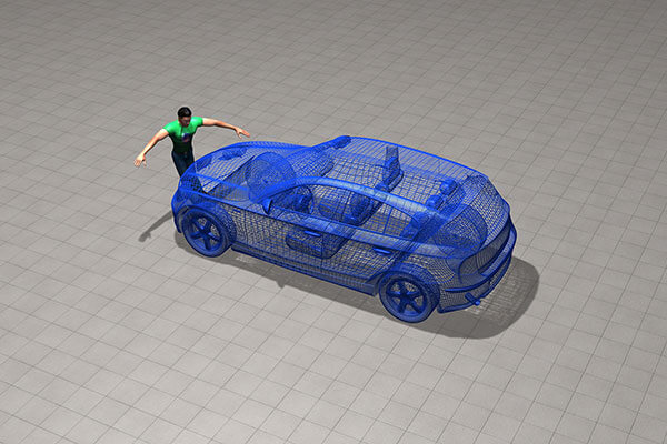 Computer generated reconstruction of car crash