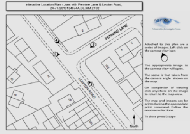 Locus report illustrates location of car crash